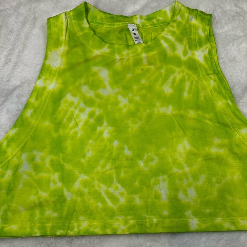 Lululemon Athletica Lime Tie-Dye Tank Top